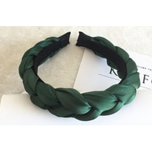 Padded Braided Headband Bottle Green