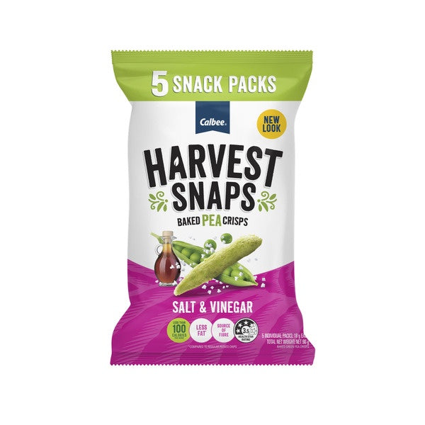 Calbee Harvest Snaps Salt & Vinegar Individual Serves 5pk