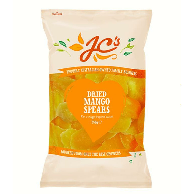 JC Nuts Dried Mango Spears 250g