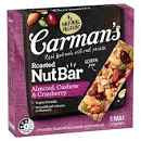 Carman Nut Bars Almond Cashew Cranberry 5pk 175g