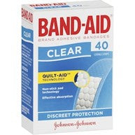 Johnson & Johnsons Band-Aid Clear Strips 40pk