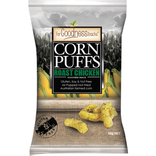 For Goodness Snacks Corn Puffs Roast Chicken 35g