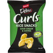 Fantastic Curls Sour cream & Chive Rice Snacks 80g