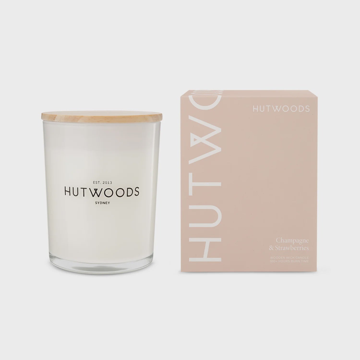 Hutwoods Candle Champagne & Strawberries 100+ Hours Burn Time