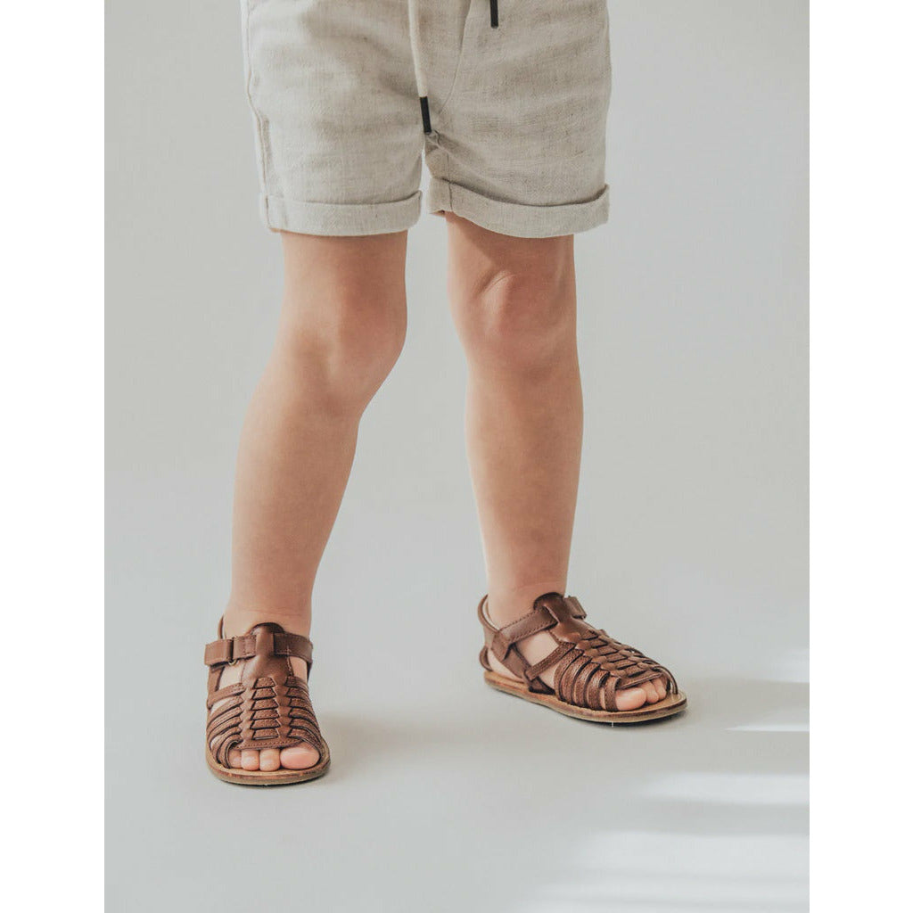 Archie Leather Sandals Chocolate Softsole