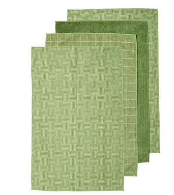 Ladelle Benson Olive Green Microfibre Kitchen Towel 4pk