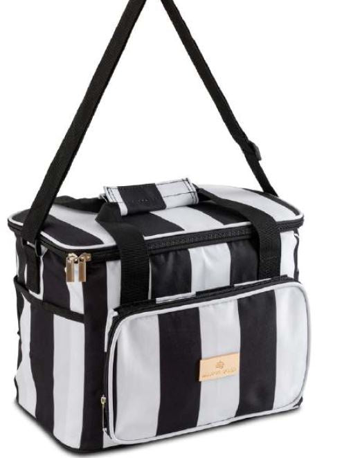 Manor Road Food Cooler Bag-Black&White Stripe