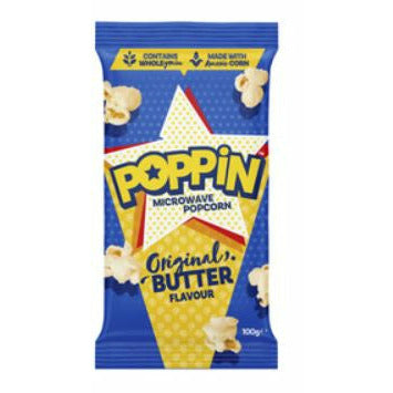 Poppin Microwave Popcorn Original Butter Flavour 100g