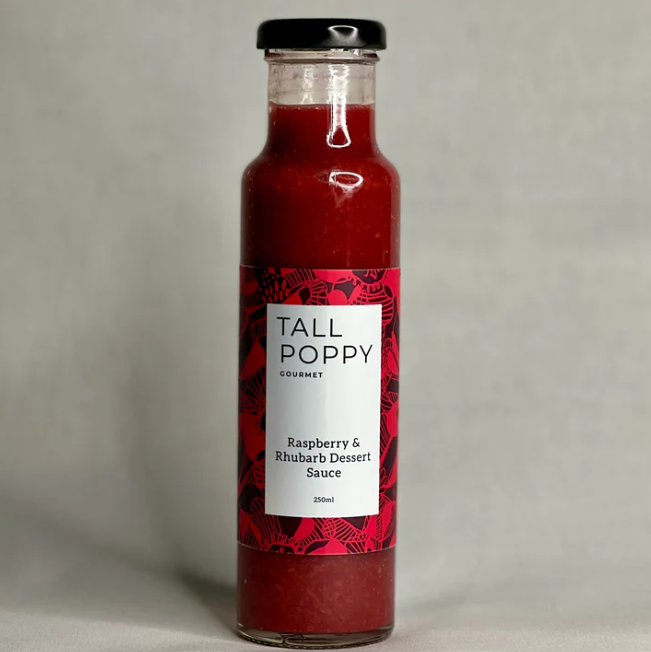 Tall Poppy Raspberry & Rhubarb Dessert Sauce 250ml
