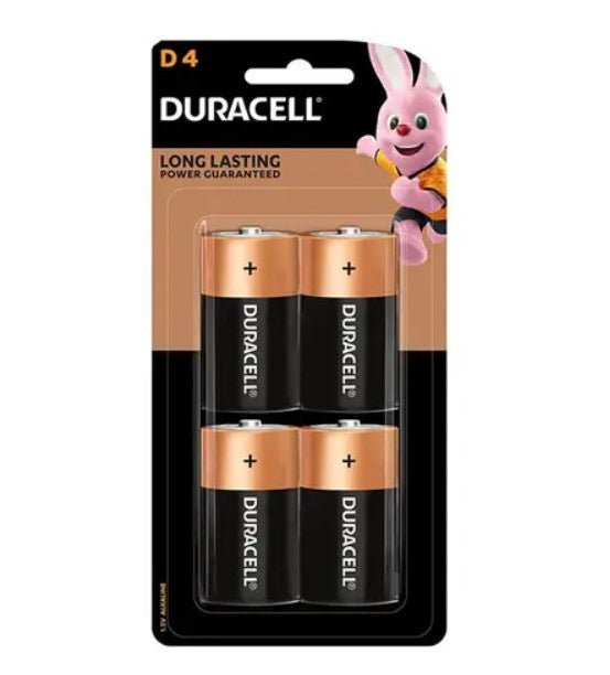 Duracell Alkaline Batteries D 4pk