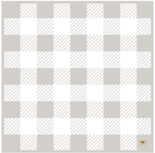 B & Y Silver Gingham Paper Placemat 30pk
