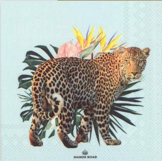 Manor Road Luncheon Napkin Ice Leopard 20pk