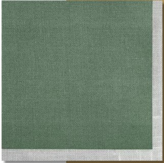 Manor Road Dinner Napkin Green Linen 20pk