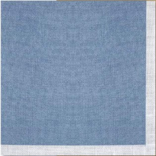 Manor Road Dinner Napkin Blue Linen 20pk