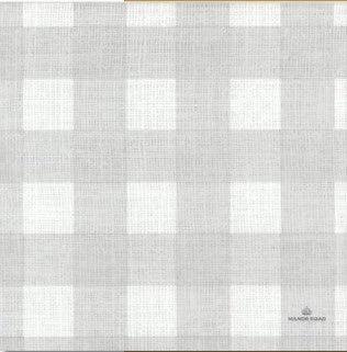 Manor Road Dinner Napkin Soft Grey Gingham 20pk