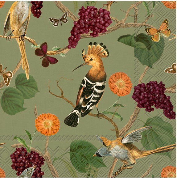 IHR Exotic Autumn Green Luncheon Napkin 20pk