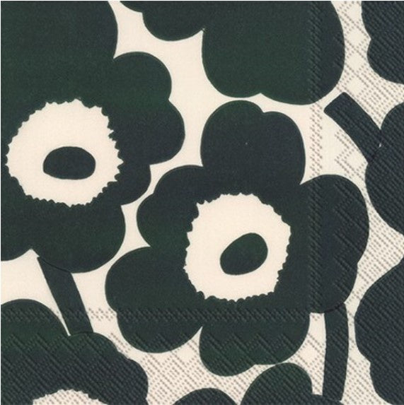 Marimekko Cream Dark Green Luncheon Napkin 20pk