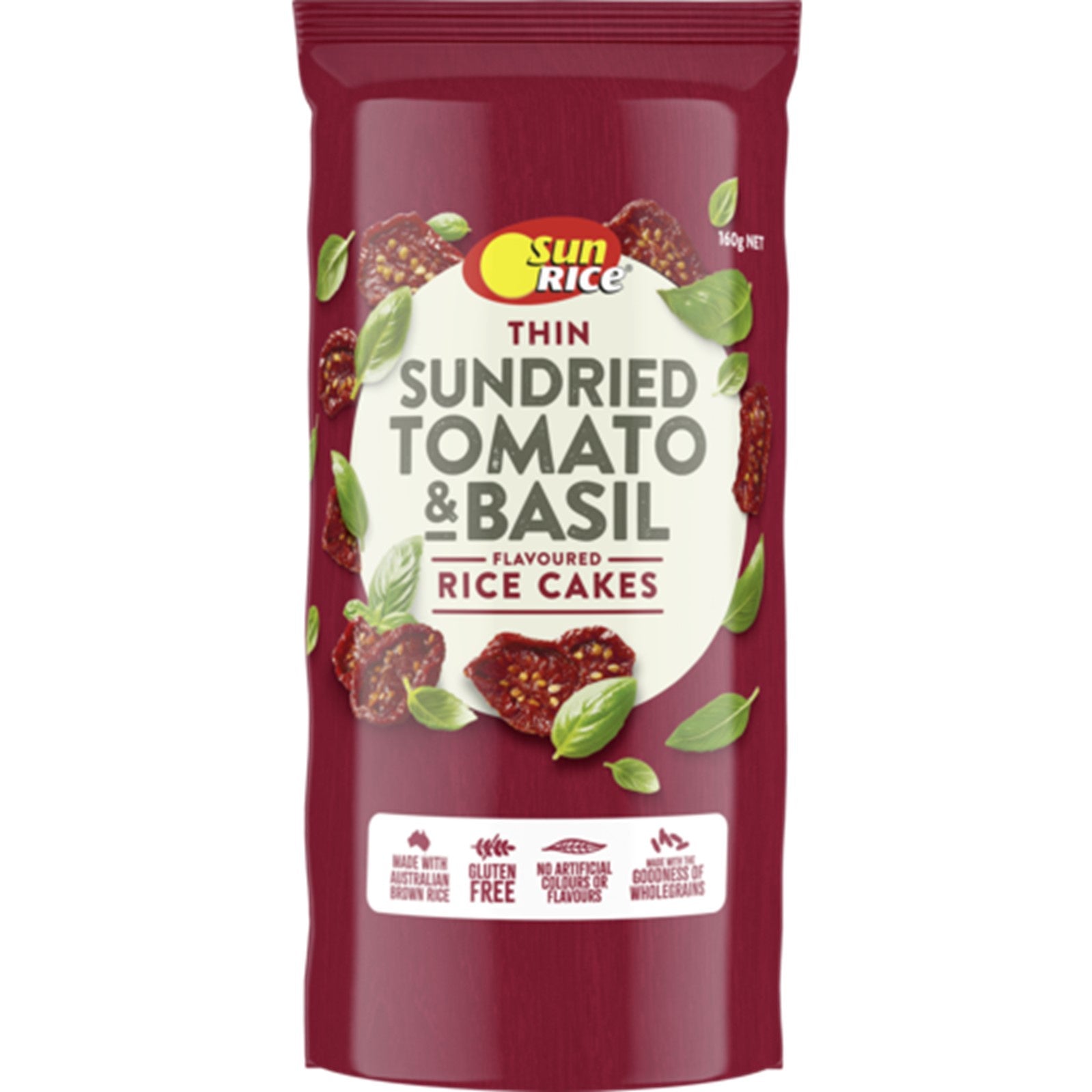 Sunrice Thin Rice Cakes Sundried Tomato & Basil 160g