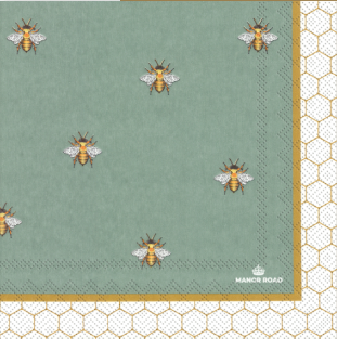 Manor Road Luncheon Napkin The Hive 20pk