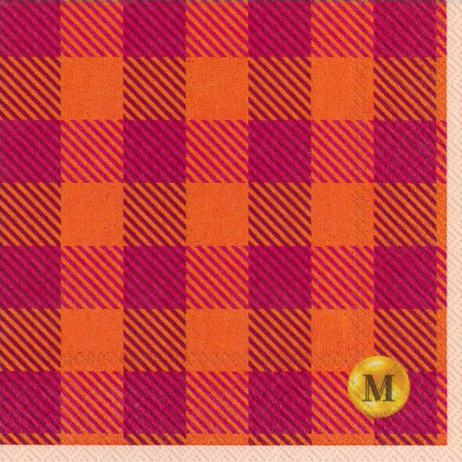 Manor Road Cocktail Napkin Candy Gingham