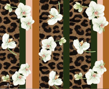 White Orchids & Leopard Placemat Pad - 30sheets