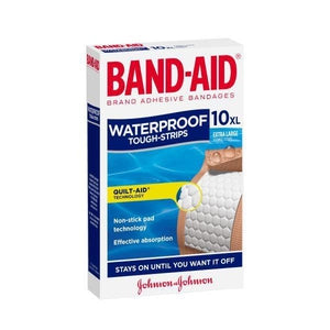 Johnson & Johnsons Band-Aid Tough Strips Waterproof Extra Large 10pk
