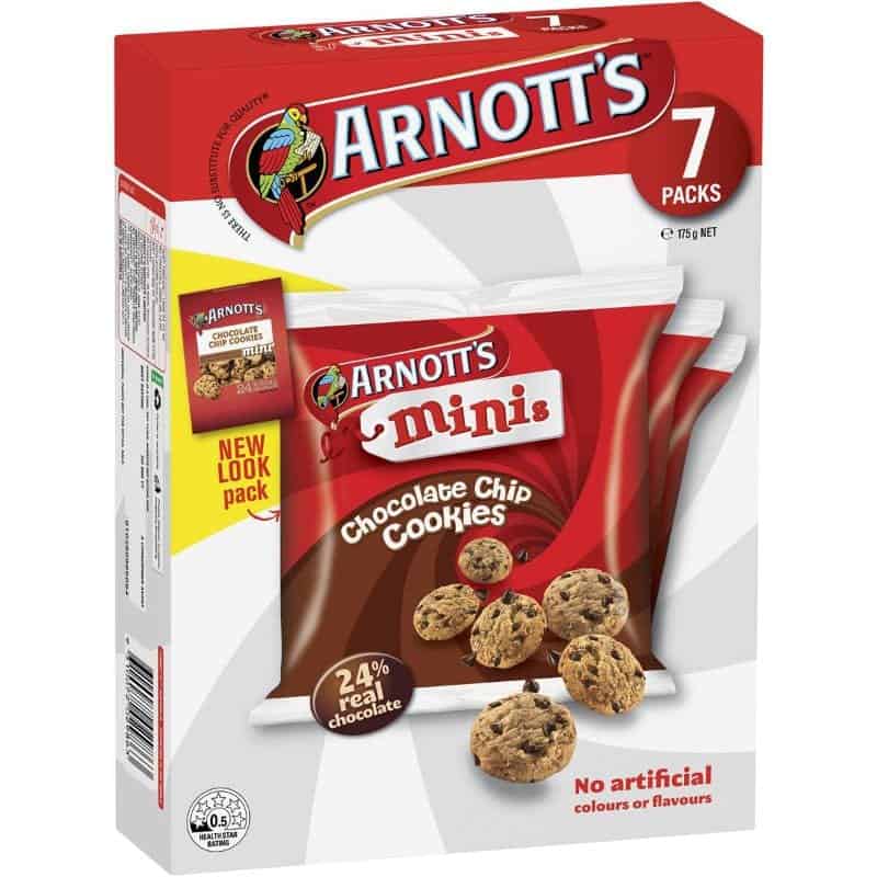 Arnott's Minis Chocolate Chip Cookies 7pk