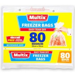 Multix Freezer Bags Tearoff Medium 80pk