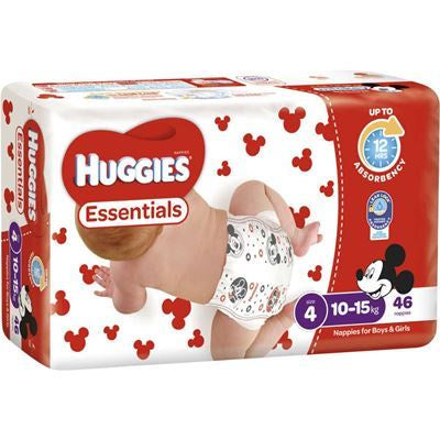 Huggies Essential Nappy Size 4 Toddler 10-15kg