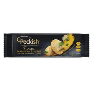 Peckish Fancies Parmesan & Herbs Premium Rice Crackers 90g