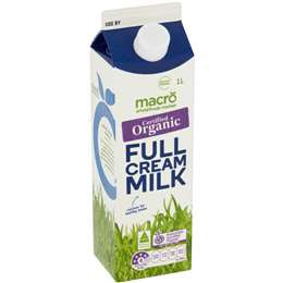 Macro Organic Full Cream Milk 1L