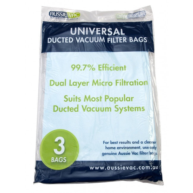 Universal Ducted Vacuum Filter Bags 3pk