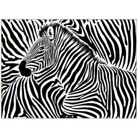 Black Zebra Rectangle Placemat 12pk