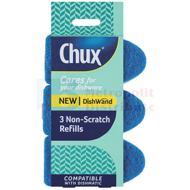 Chux Dishwand Non Scratch Refills 3pk