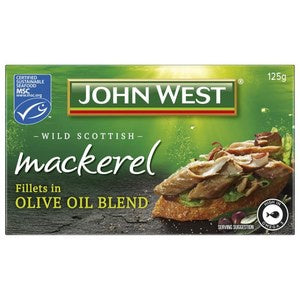 John West Mackerel Fillets In Olive Oil Blend 125g