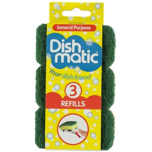 Dishmatic Green Sponge Refill 3pk
