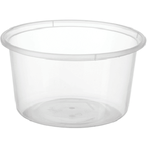 Plastic Container Round 440ml/Lid 10pk