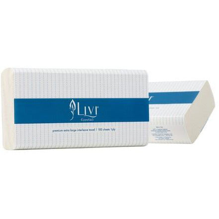 Livi Premium Extra Large Interleave Towel 100 Sheets x 24/ctn 1401