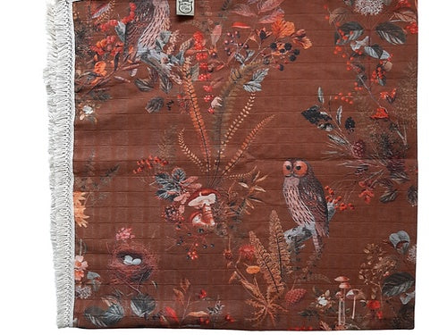 Forest Birds Muslin Wrap Brown