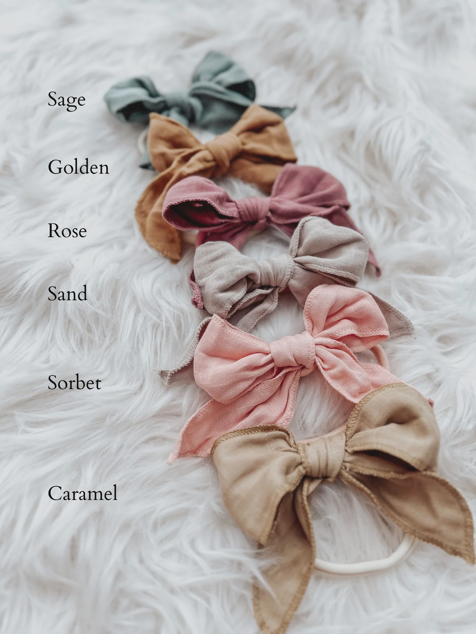 Muslin Bow Headband Golden