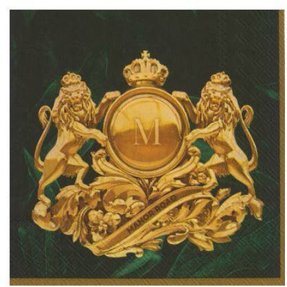 Manor Road Luncheon Napkins Royal Lion Green 20Pk