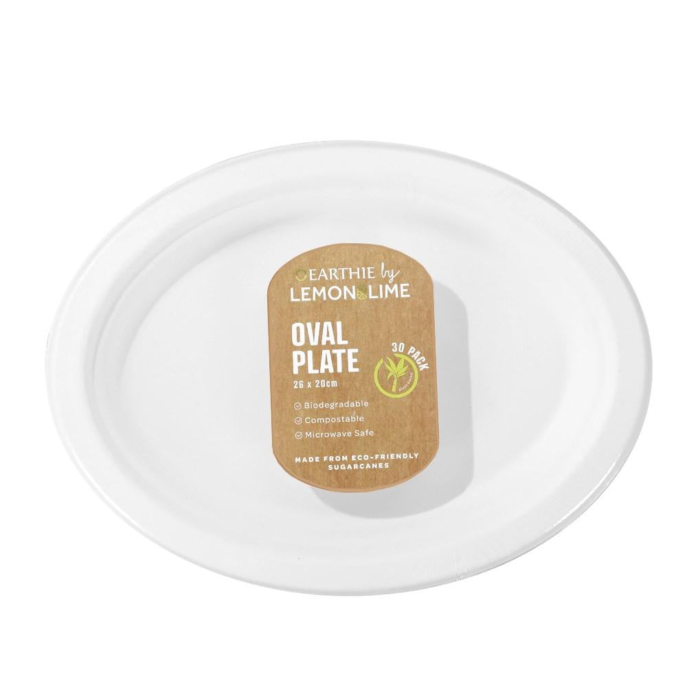 Lemon & Lime Disposable Earthie Oval Plate 30pk