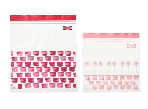 ISTAD Resealable Bags Pink and Red Medium