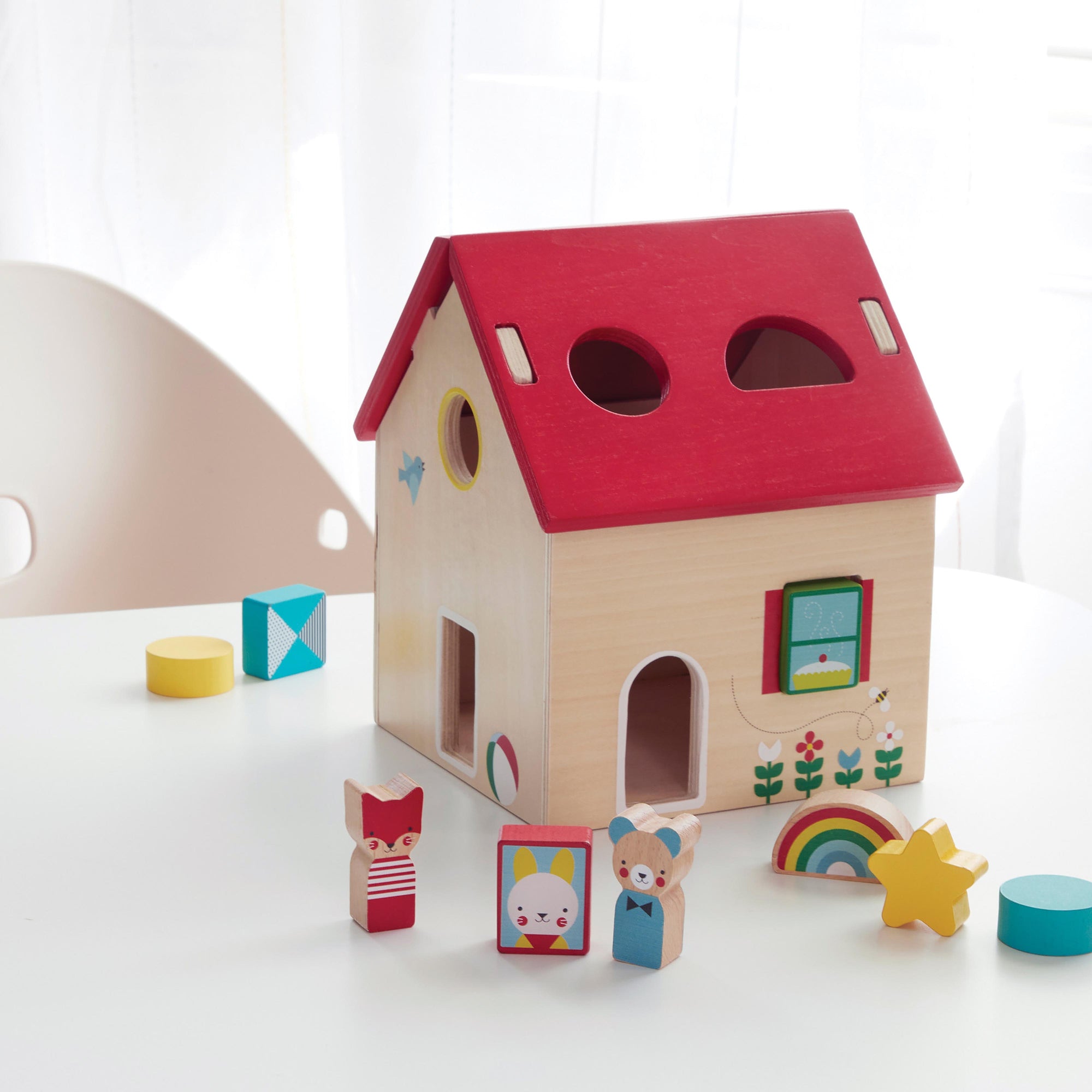 Wooden Shape Sorter House