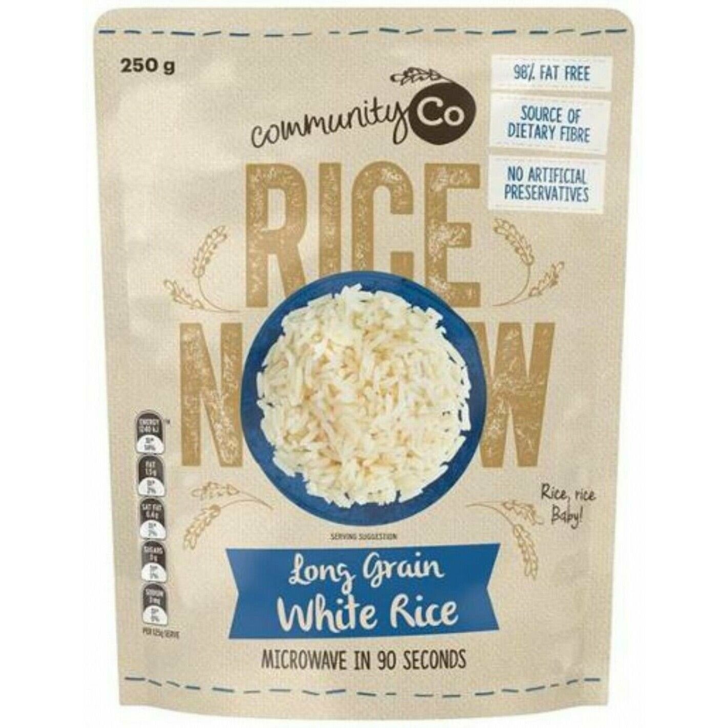 Community Co Long Grain White Microwave Rice 250g