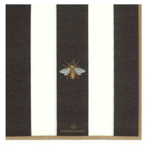 Manor Road Dinner Napkin The Striped Bee 40cm 20pk