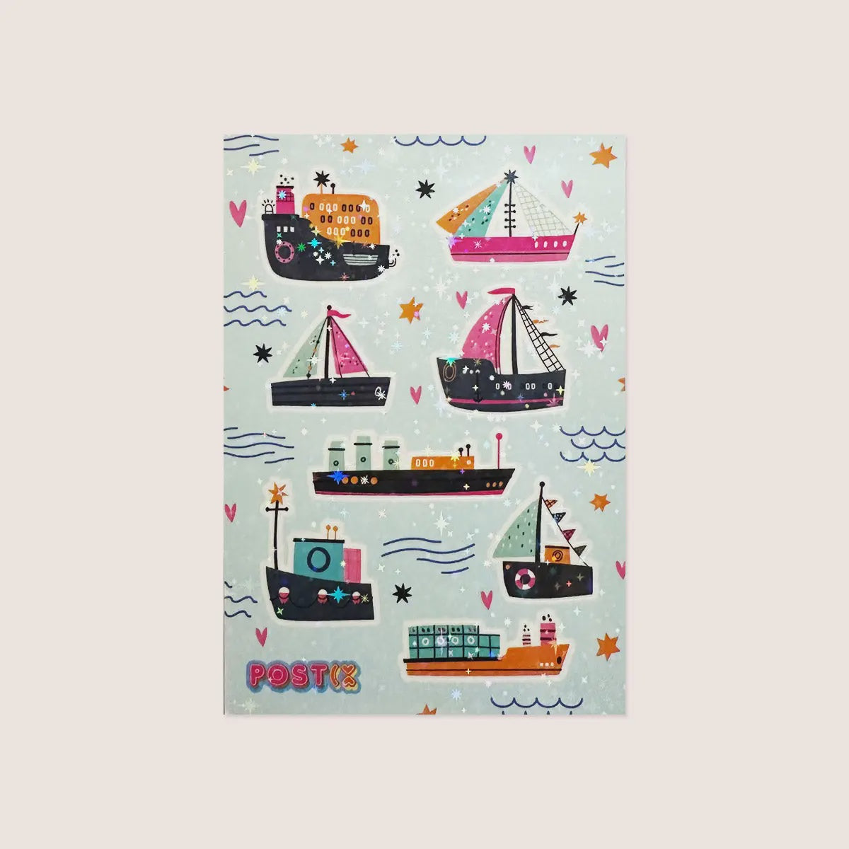 Pacific Ships A6 Hologram Sticker Sheet