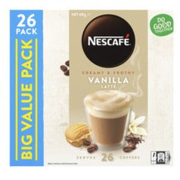 Nescafe Vanilla Latte Coffee Sachets 26pk 481g