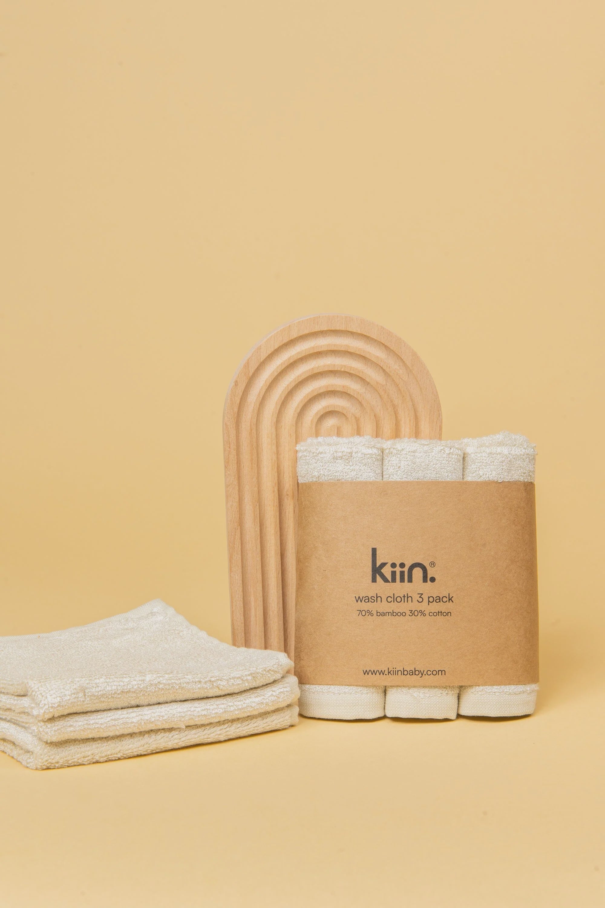 Kiin Wash Cloths 3 Pack Ivory