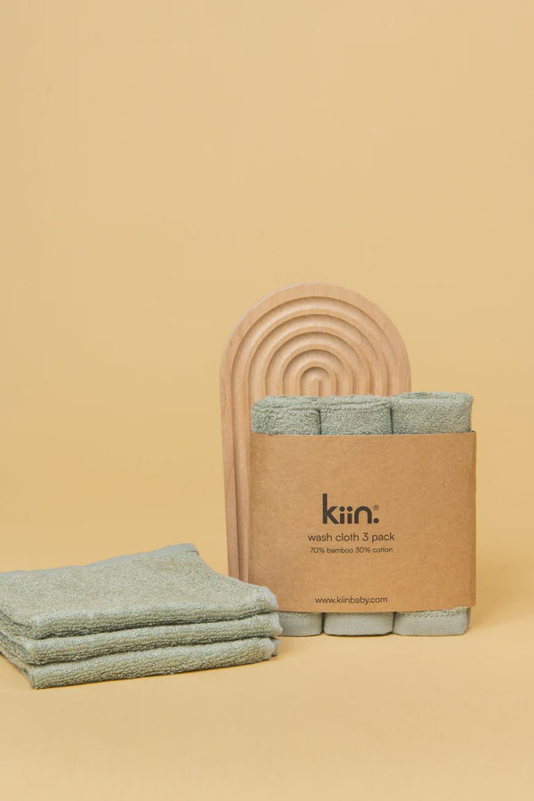 Kiin Wash Cloths 3 Pack Sage